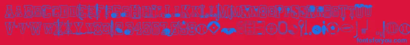 Sports Font – Blue Fonts on Red Background