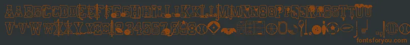 Sports-fontti – ruskeat fontit mustalla taustalla