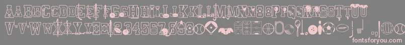 Sports Font – Pink Fonts on Gray Background
