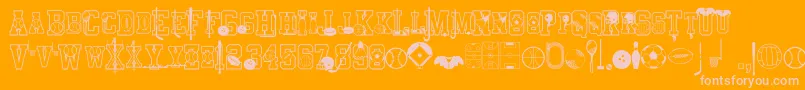 Sports Font – Pink Fonts on Orange Background