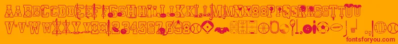 フォントSports – オレンジの背景に赤い文字