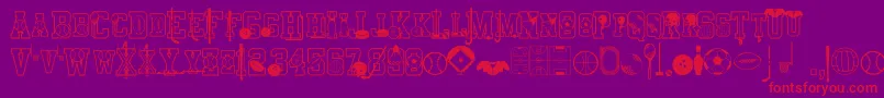 Sports Font – Red Fonts on Purple Background