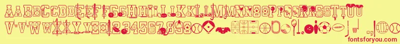 Sports Font – Red Fonts on Yellow Background