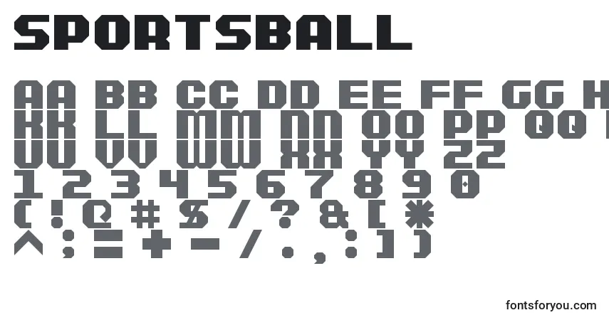 Schriftart Sportsball – Alphabet, Zahlen, spezielle Symbole