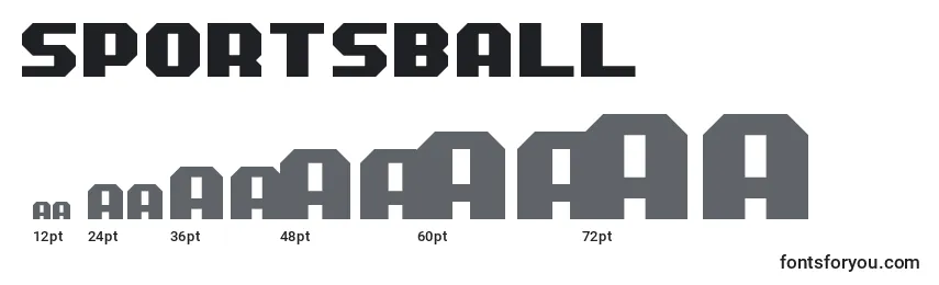 Größen der Schriftart Sportsball