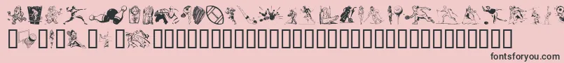 Sportzs-Schriftart – Schwarze Schriften auf rosa Hintergrund