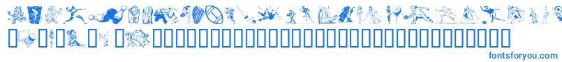 Czcionka Sportzs – niebieskie czcionki na białym tle