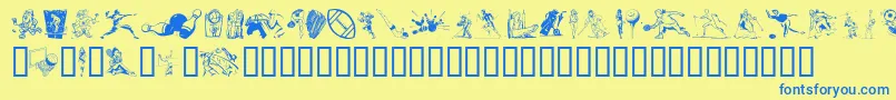 Sportzs Font – Blue Fonts on Yellow Background