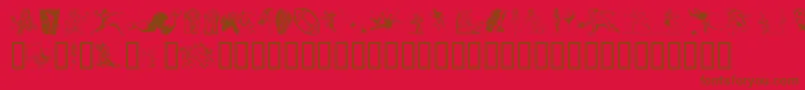 Sportzs-Schriftart – Braune Schriften auf rotem Hintergrund