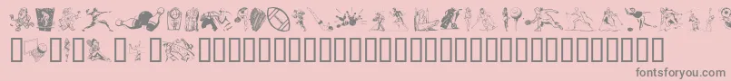 Sportzs-Schriftart – Graue Schriften auf rosa Hintergrund