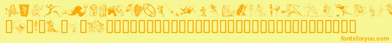 Fonte Sportzs – fontes laranjas em um fundo amarelo