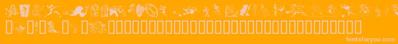 Sportzs-Schriftart – Rosa Schriften auf orangefarbenem Hintergrund