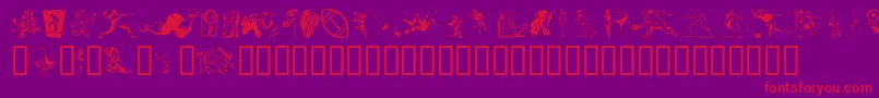 Fonte Sportzs – fontes vermelhas em um fundo violeta