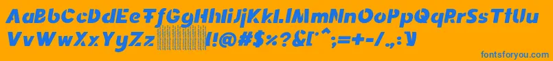 Spotlight Font – Blue Fonts on Orange Background