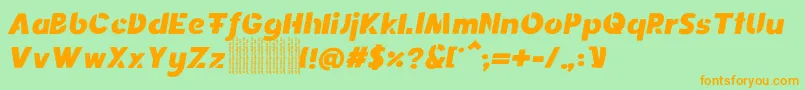 Spotlight Font – Orange Fonts on Green Background