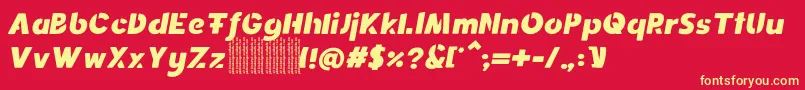 フォントSpotlight – 黄色の文字、赤い背景
