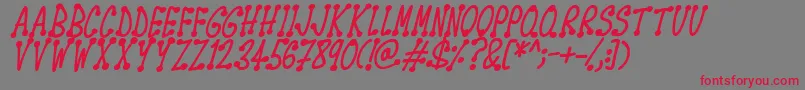 Spotsticks Italic Font – Red Fonts on Gray Background