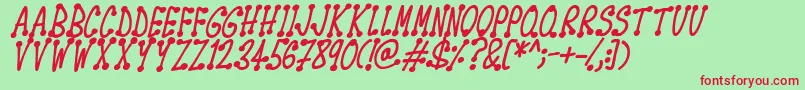 Spotsticks Italic Font – Red Fonts on Green Background