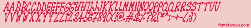Spotsticks Italic-Schriftart – Rote Schriften auf rosa Hintergrund