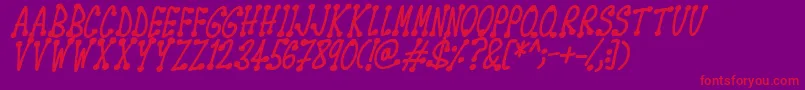 Шрифт Spotsticks Italic – красные шрифты на фиолетовом фоне