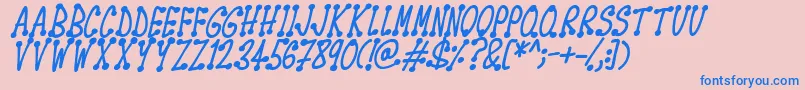 Spotsticks Italic Font – Blue Fonts on Pink Background
