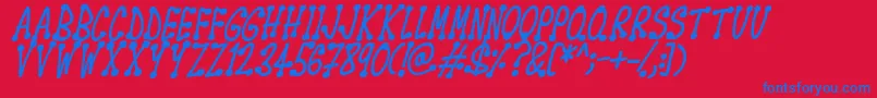 Spotsticks Italic-fontti – siniset fontit punaisella taustalla
