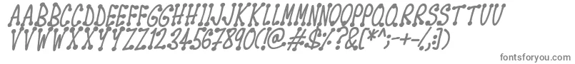 Spotsticks Italic-Schriftart – Graue Schriften auf weißem Hintergrund