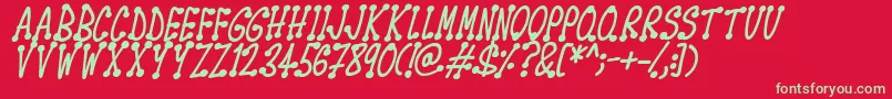 フォントSpotsticks Italic – 赤い背景に緑の文字