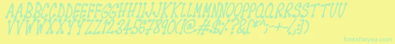 fuente Spotsticks Italic – Fuentes Verdes Sobre Fondo Amarillo