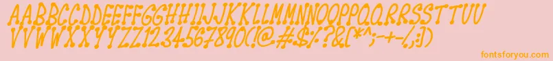 Spotsticks Italic Font – Orange Fonts on Pink Background
