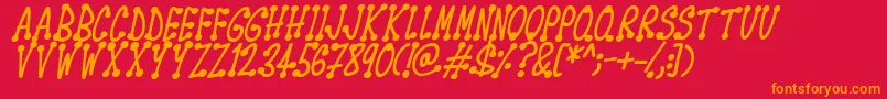 フォントSpotsticks Italic – 赤い背景にオレンジの文字