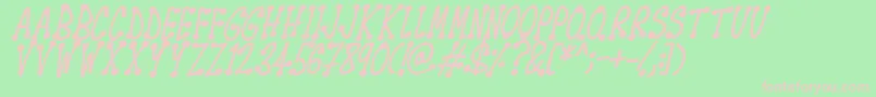 Spotsticks Italic Font – Pink Fonts on Green Background