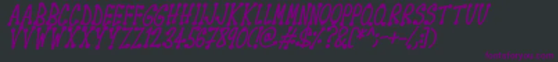 Spotsticks Italic-Schriftart – Violette Schriften auf schwarzem Hintergrund