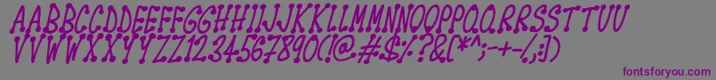 Шрифт Spotsticks Italic – фиолетовые шрифты на сером фоне
