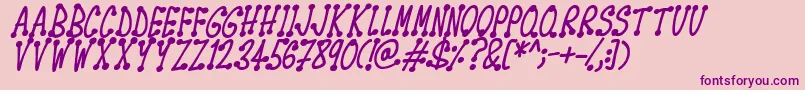 フォントSpotsticks Italic – ピンクの背景に紫のフォント