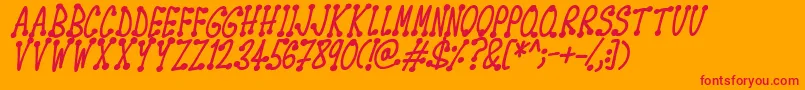Spotsticks Italic Font – Red Fonts on Orange Background