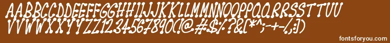 Spotsticks Italic Font – White Fonts on Brown Background