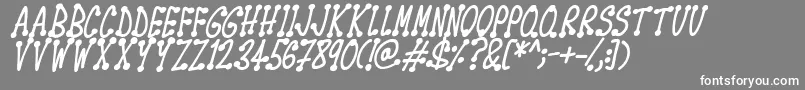 Spotsticks Italic-fontti – valkoiset fontit harmaalla taustalla