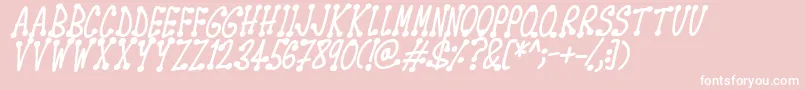 Spotsticks Italic-Schriftart – Weiße Schriften auf rosa Hintergrund
