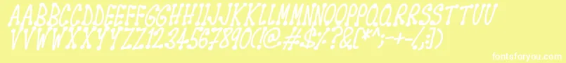 Spotsticks Italic Font – White Fonts on Yellow Background