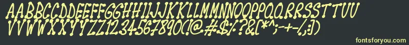 Spotsticks Italic-fontti – keltaiset fontit mustalla taustalla