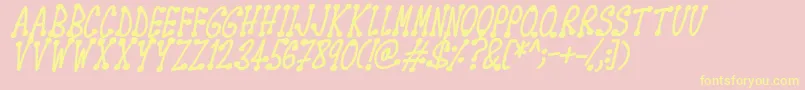 Spotsticks Italic Font – Yellow Fonts on Pink Background