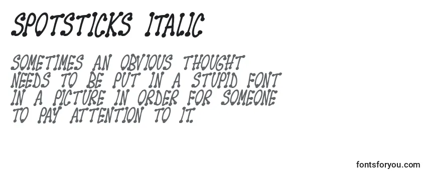 Schriftart Spotsticks Italic (141697)