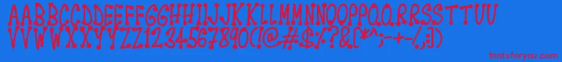 Spotsticks Font – Red Fonts on Blue Background
