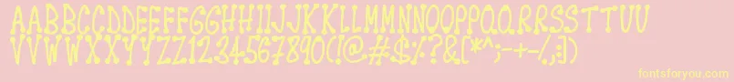 Spotsticks Font – Yellow Fonts on Pink Background