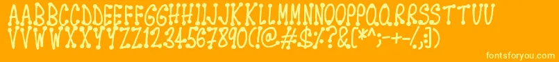 Spotsticks Font – Yellow Fonts on Orange Background