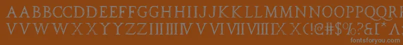 spqr-Schriftart – Graue Schriften auf braunem Hintergrund