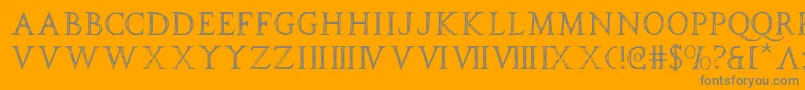 spqr-Schriftart – Graue Schriften auf orangefarbenem Hintergrund