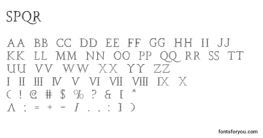 Spqr (141701)-fontti – aakkoset, numerot, erikoismerkit