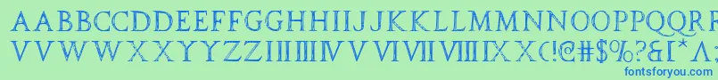 spqr-fontti – siniset fontit vihreällä taustalla